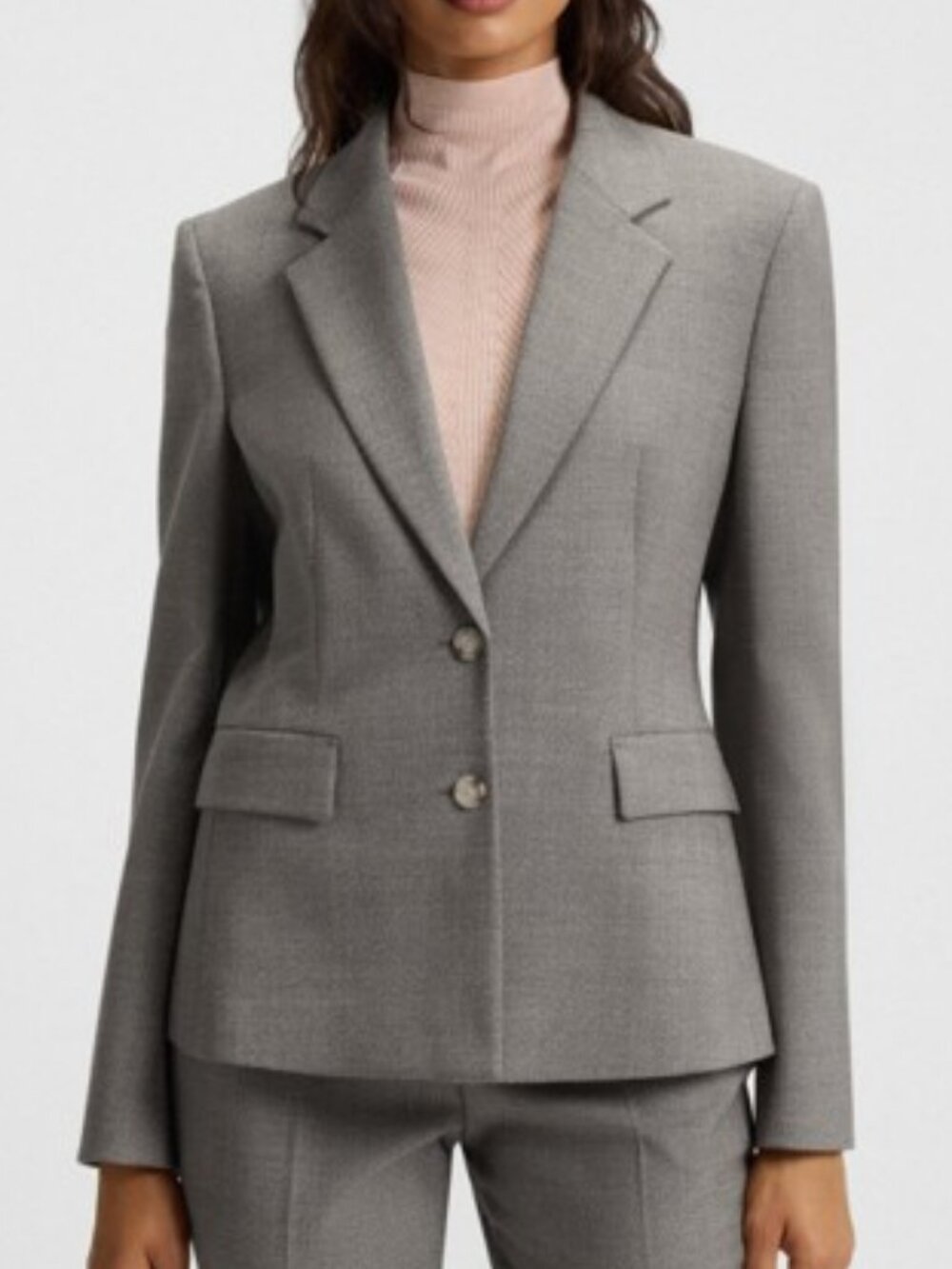 Hugo Boss tailored wool blazer grey women's size 12